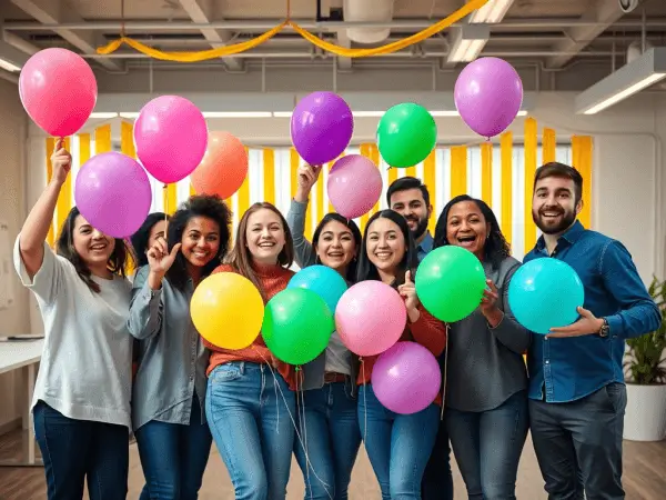 Team celebrating a milestone