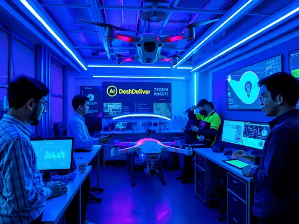 Innovation lab with employees working